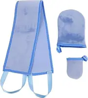 1 Set Back Tanning Applicator for Women Skin Exfoliating Glove Lotion Back Applicator Self Tan Mitt Glove Sun Block Sunscreen Handle Wipes Self-tanning Makeup Kit Gel Blue Flocking