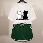 【韓國K.W.】SALE好感貓咪滑棉休閒套裝