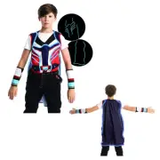 Child LED Light Up Stick Figure Costume, Robe Cape Cloak for Halloween Party (M)