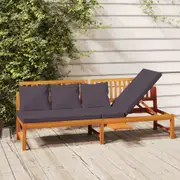 vidaXL Day Bed with Grey Cushion 200x60x75 cm Solid Wood Acacia