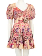 Floral Print Mini Flared Dress
