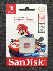 128gb Nintendo branded SanDisk memory card for Nintendo Switch (Mario Kart Art)