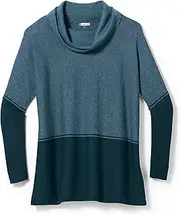 [Smartwool] Edgewood Poncho Sweater - Women's Mist Blue/Twilight Blue Marl, XS