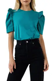 English Factory Mini Ruffle Puff Sleeve T-Shirt