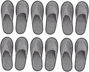Skid-proof Safe: 6 Pairs of Cotton Weaving Slippers Home Hotel Non-disposable Business Trip Foldable for Women Men