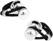 [JYHLSHBA] Cufflinks For Men 1 Pair Of Men'S French Shirt Cufflinks Silver Ball Black Rope Cufflinks