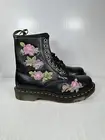 Size 7 Womens Dr Martens 1460 Vonda ll Boots Black Nappa Lux Pink Rose Floral