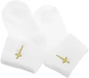 Baluue 1pair Christening Socks Cute Turn Cotton Baptism Socks for Newborns Year Old Non- Boy Girl Booties Cross for