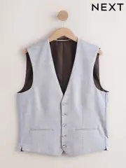 Light Blue Textured Suit Waistcoat (E93234) | $107