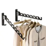 2 Pack Wall Mount Coat Hanger Clothes Drying Organizer Rack Garment Hooks