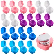 20 Pcs Denture Bath Denture Retainer Case Bulk Denture Holder with Strainer Bask