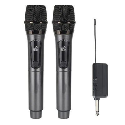 Microphone 2 Channels UHF Fixed Frequency Handheld Mic Micphone for Party6867