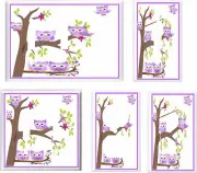 PURPLE OWLS IN TREE LIGHT SWITCH COVER PLATE U PICK PLATE SIZE