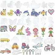 Yowamho 20PCS 5mm Fuse Bead Board - 20pcs Different Shapes Patterns, Fuse Beads Pegboards is Suitable for Children's DIY Crafts, Includes Cats, Ducks, Hearts, Dolphins, etc.
