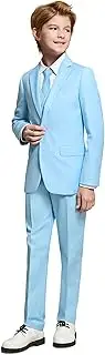 [Marvelous World] Boys' Formal Slim fit Suit Set,Adjustable Waist