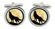 Howling Wolf Cufflinks in Chrome Box