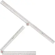 Singer 24-Inch Folding Ruler with Precision Marking & Grid Lines for Sewing, Quilting, Crafting & Patternmaking - Clear Metric Ruler - Zero-Centering, 15 Increment Quick Angle Ruler, Folds to 12”