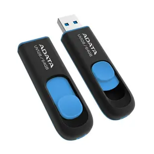 《log》ADATA 隨身碟 威剛 隨身碟 UV128 64G 64GB USB3.2 隨身碟 行動碟 黑藍 伸縮碟