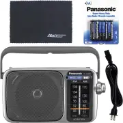 Panasonic RF-2400D / RF-2400 Portable FM/AM Radio with AFC Tuner + 4 X Panasonic