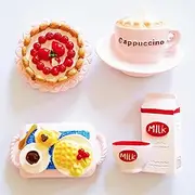 Bonilve Cute Pink Aesthetics Kitchen Refrigerator Magnets – 4 Pcs Strong Magnetic Hand-Painted Decor, Eco-Resin Magnets for Fridge, Office & Classroom for Women & Pink Lovers