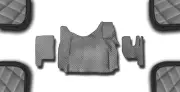 GREY ECO LEATHER FLOOR MATS ENGINE COVER FOR RHD RENAULT GAMA T TUNNEL AUTO