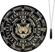 Golgner 9.8in Butterfly Wooden Pendulum Board Dowsing Divination with Crystal Dowsing Pendulum Necklace, Metaphysical Message Board, Wooden Carven Board, Witchcraft Wiccan Altar Supplies Kit