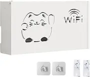 WiFi Router Storage Box, Wall-Mounted Router Hider Box For Space-Saving Organization, No Drilling Router Rack For TV Set-Top Boxes And Remote Controls Wall Mounted WiFi Router Storage Box, Easy Instal