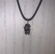 Russian Elite Shungite Silver Tone Wire Wrap Necklace Handmade Reiki