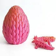 3D Printed Articulated Dragon Egg,Dragon Eggs with Dragon Inside (Golden Red)