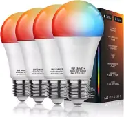 Pack Of 4 MagicLight A19 E26 9 W Bluetooth WIFI Voice Control RGBTW Smart Bulb