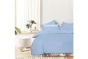 Amsons Quilt Cover Set with European Pillow Covers - Blue