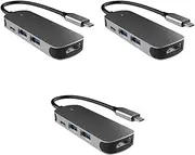 Mobestech 3pcs 4 1 Four in One Expansion Dock Usb3.0 Adapter Type c Laptops Adapter 4-in-1 Hub Adapter 4 Splitter Hub USB Hub Converters Docking Station Aluminum Alloy Computer
