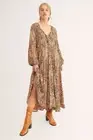 NWT $484 FREE PEOPLE MES DEMOISELLES 34 XS S PASSIFLORE PRINTED MIDI MAXI DRESS