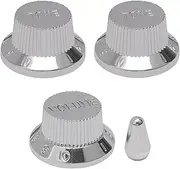 3PCS Knob Guitar Volume Tone Control Knob Chrome with Toggle Switch Tip Knob Cap