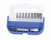 Kincrome K8130 - Tamperproof Bit Set 11 Piece 5 Point 1/4" Drive