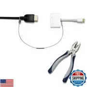 Patented Pre-Assembled Adapter Ties - Anti-Theft Cable Locks for Tools, Dongl