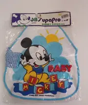 Disney Baby Mickey Supaproofs Coverall Bib Smock 1985 Walt Vintage JB Junior New