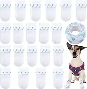 Alpinleux 20 PCS Disposable Dog Booties, Dustproof Dog Shoes, Non-Woven Fabric Dogs Rain Boots, Dog Socks to Prevent Licking Paws (White)