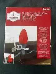 New Holiday Time 50 Multi Directional Gutter Shingle Light Clips Clear