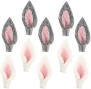 10pcs Bunny Ear Ornament Plush Rabbit Ear Felt Animal Ears Accessory for Stuffed Animal Doll Decoration Craft Hair Clips Charm Jewelry Making