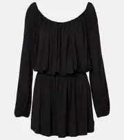 [Saint Laurent] Saint Laurent Draped jersey minidress UK 8 black