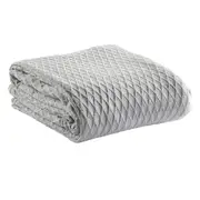 Bianca Gosford Blanket 100% Cotton Soft Sofa/Home Bedding Silver