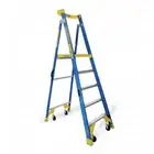 Bailey P170 Fibreglass Platform Ladder 5 Steps 1.5m Platform 170kg Wheels FS1353