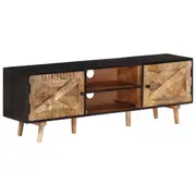 TV Cabinet 140x30x46 cm Rough Mango Wood and Solid Wood Acacia vidaXL