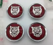 NEW GENUINE JAGUAR ALLOY WHEEL CENTRE CAP BADGES NEW RUBY & SILVER MNA6249EA