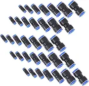 TEMPNAP 35pcs Pneumatic Quick Connectors Kit Trachea Connectors for Pu Pe Tubing Easy Installation for Machinery Electronics and Automotive Applications