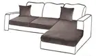 Sectional Couch Covers for 3-Piece Seat Cushion Velvet Separate L Shape Couch