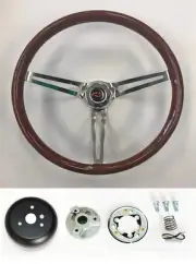 Chevelle Camaro Nova Monte Carlo Wood Steering Wheel High Gloss Red/Black 15"