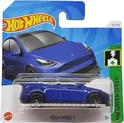 [Hot Wheels] Tesla Model Y - HW Green Speed 3/10 - HTB80 - Short Card - Dark Blue - Mattel 2024