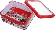 Tinplate Storage Box Small Cookie Tins Cookie Packaging Cookie Tins with Lids Christmas Cookie Tray with Lid Santa Cookie Jar Christmas Cookie Boxes Christmas Cookie Tins